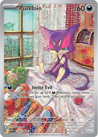 SV White Flare  136/086 Purrloin  - Holofoil - Illustration Rare