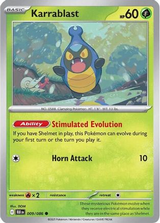 SV Black Bolt  009/086 Karrablast  - Reverse Holofoil - Common