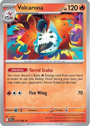 SV Black Bolt  016/086 Volcarona  - Holofoil - Rare