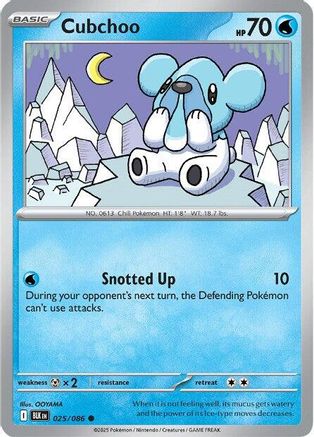 SV Black Bolt  025/086 Cubchoo  - Reverse Holofoil - Common