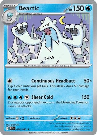 SV Black Bolt  026/086 Beartic  - Holofoil - Rare