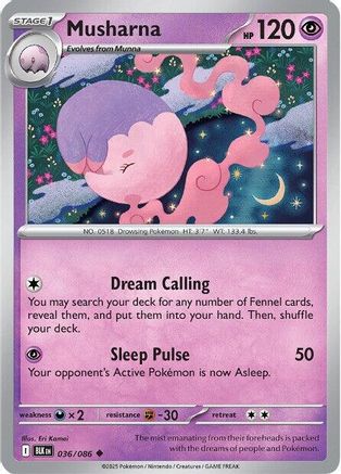 SV Black Bolt  036/086 Musharna  - Uncommon