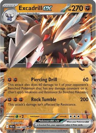 SV Black Bolt  046/086 Excadrill ex  - Holofoil - Double Rare