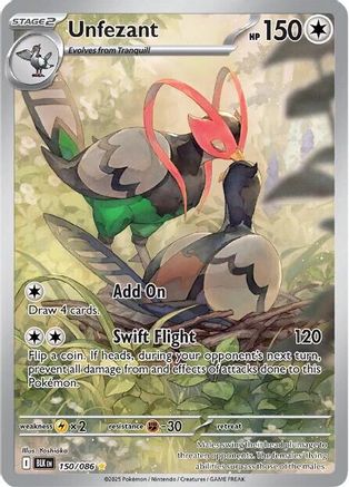 SV Black Bolt  150/086 Unfezant  - Holofoil - Illustration Rare