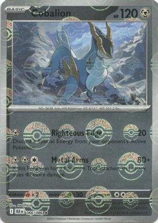 SV Black Bolt  066/086 Cobalion (Poke Ball Pattern)  - Holofoil - Rare
