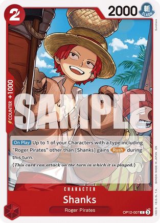 Legacy of the Master  OP12-007 Shanks (007) (OP12-007)  - Common