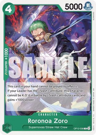 Legacy of the Master  OP12-036 Roronoa Zoro (036) (OP12-036)  - Common