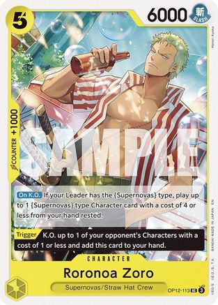 Legacy of the Master  OP12-113 Roronoa Zoro (113) (OP12-113)  - Uncommon