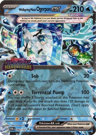 Miscellaneous Cards & Products  064 Wellspring Mask Ogerpon ex (Twilight Masquerade Stamp)  - Holofoil - Double Rare