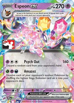 Prize Pack Series Cards  034/131 Espeon ex  - Holofoil - Double Rare