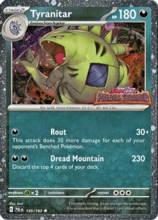 Miscellaneous Cards & Products  135 Tyranitar (Paldea Evolved Stamp)  - Holofoil - Promo