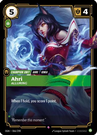 Origins (066/298): Ahri - Alluring - Foil