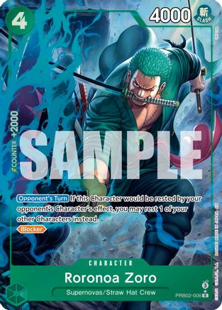 Premium Booster The Best Vol 2  PRB02-006 Roronoa Zoro - PRB02-006 (Alternate Art) (PRB02-006)  - Foil - Rare