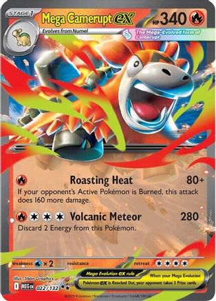 ME01 Mega Evolution  022/132 Mega Camerupt ex  - Holofoil - Double Rare