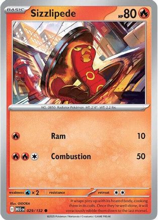 ME01 Mega Evolution  029/132 Sizzlipede  - Common