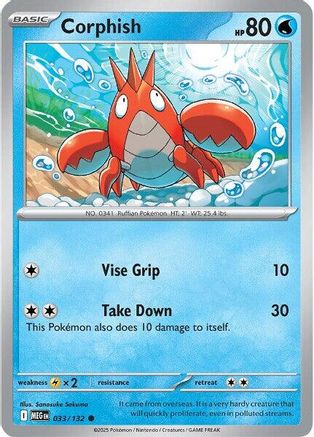 ME01 Mega Evolution  033/132 Corphish  - Reverse Holofoil - Common