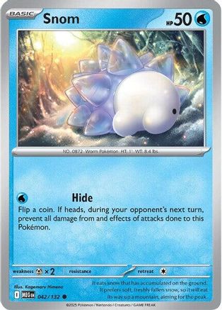 ME01 Mega Evolution  042/132 Snom  - Reverse Holofoil - Common