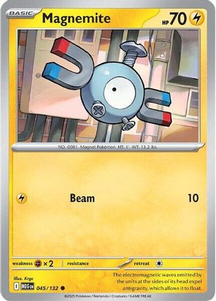 ME01 Mega Evolution  045/132 Magnemite  - Reverse Holofoil - Common