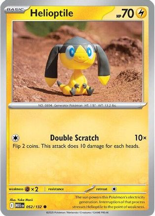 ME01 Mega Evolution  052/132 Helioptile  - Reverse Holofoil - Common