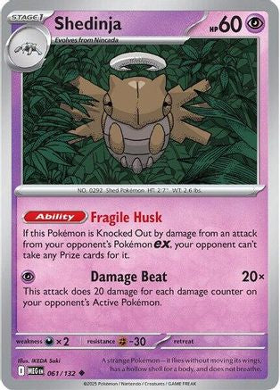 ME01 Mega Evolution  061/132 Shedinja  - Reverse Holofoil - Uncommon