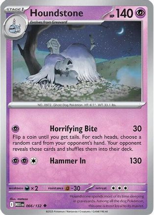 ME01 Mega Evolution  066/132 Houndstone  - Reverse Holofoil - Uncommon