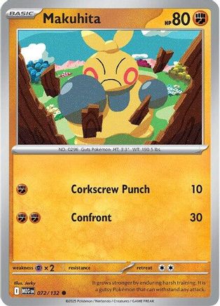 ME01 Mega Evolution  072/132 Makuhita  - Reverse Holofoil - Common