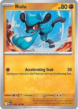 ME01 Mega Evolution  076/132 Riolu  - Common