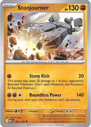 ME01 Mega Evolution  081/132 Stonjourner  - Uncommon