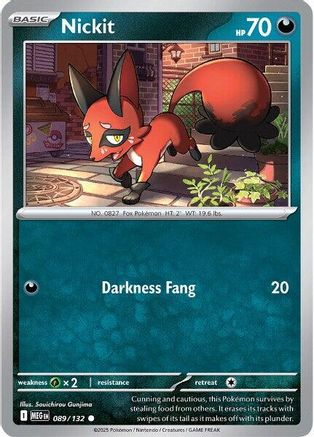 ME01 Mega Evolution  089/132 Nickit  - Reverse Holofoil - Common