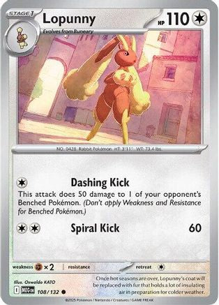 ME01 Mega Evolution  108/132 Lopunny  - Common