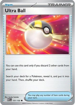 ME01 Mega Evolution  131/132 Ultra Ball  - Reverse Holofoil - Common