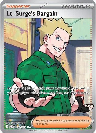ME01 Mega Evolution  170/132 Lt. Surge's Bargain  - Holofoil - Ultra Rare
