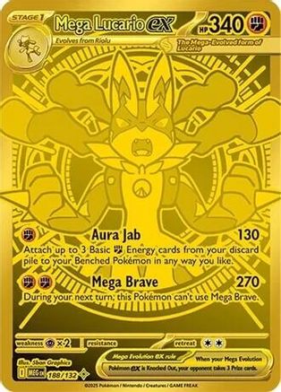 ME01 Mega Evolution  188/132 Mega Lucario ex  - Holofoil - Mega Hyper Rare