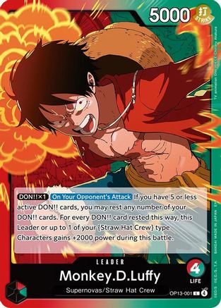 Carrying On His Will  OP13-001 Monkey.D.Luffy (001) (OP13-001)  - Leader