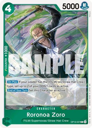 Carrying On His Will  OP13-037 Roronoa Zoro (OP13-037)  - Foil - Rare