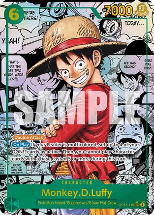 Carrying On His Will  OP13-118 Monkey.D.Luffy (118) (Super Alternate Art) (OP13-118)  - Foil - Secret Rare