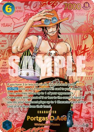 Carrying On His Will  OP13-119 Portgas.D.Ace (119) (Red Super Alternate Art) (OP13-119)  - Foil - Secret Rare