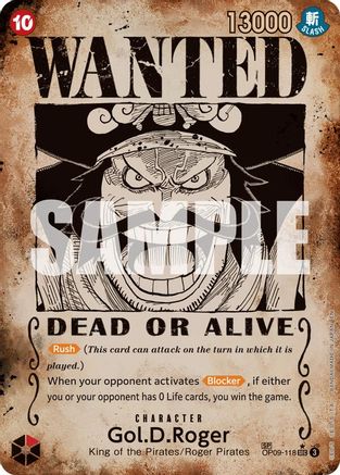 Carrying On His Will  OP09-118 Gol.D.Roger - OP09-118 (SP) (Wanted Poster) (OP09-118)  - Foil - Secret Rare