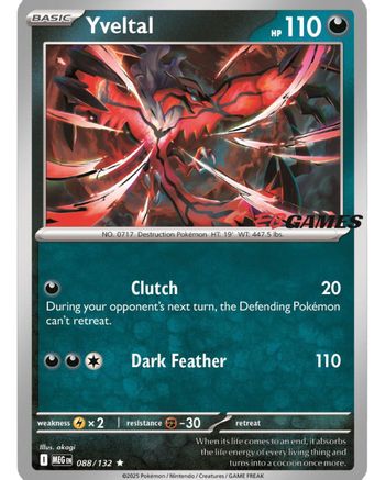Miscellaneous Cards & Products  088 Yveltal (EB Games)  - Holofoil - Rare