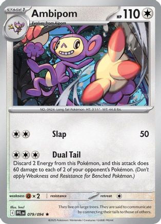 ME02 Phantasmal Flames  079/094 Ambipom  - Holofoil - Rare