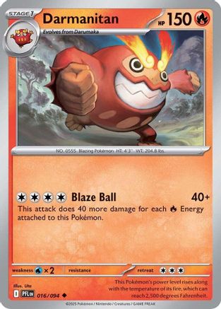 ME02 Phantasmal Flames  016 Darmanitan  - Reverse Holofoil - Uncommon