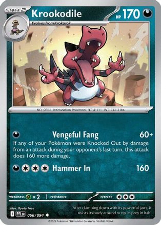 ME02 Phantasmal Flames  066 Krookodile  - Reverse Holofoil - Uncommon