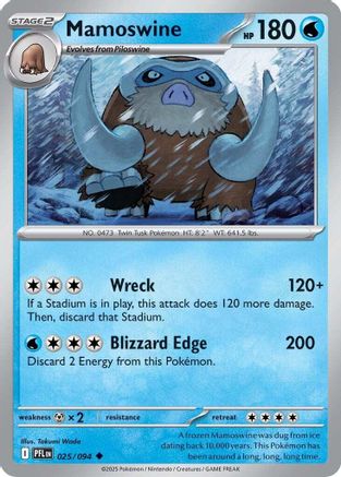 ME02 Phantasmal Flames  025 Mamoswine  - Reverse Holofoil - Uncommon