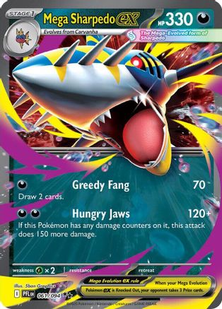 ME02 Phantasmal Flames  061/094 Mega Sharpedo ex  - Holofoil - Double Rare