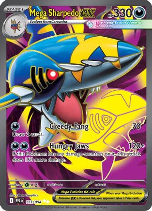 ME02 Phantasmal Flames  113/094 Mega Sharpedo ex  - Holofoil - Ultra Rare