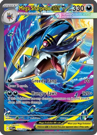 ME02 Phantasmal Flames  127/094 Mega Sharpedo ex  - Holofoil - Special Illustration Rare