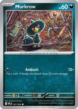 ME02 Phantasmal Flames  057 Murkrow  - Reverse Holofoil - Common