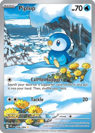 ME02 Phantasmal Flames  098/094 Piplup  - Holofoil - Illustration Rare