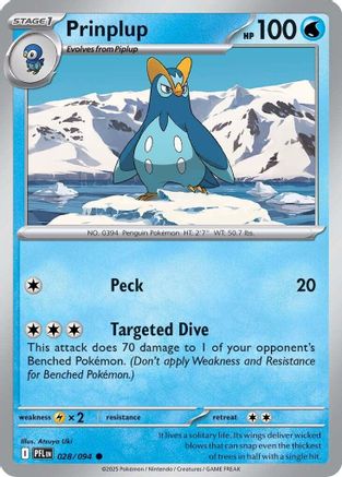 ME02 Phantasmal Flames  028 Prinplup  - Reverse Holofoil - Common