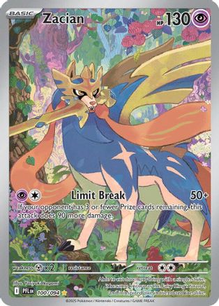 ME02 Phantasmal Flames  100/094 Zacian  - Holofoil - Illustration Rare